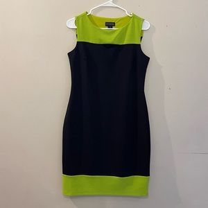 Enfocus Studio Lime Green & Black Dress